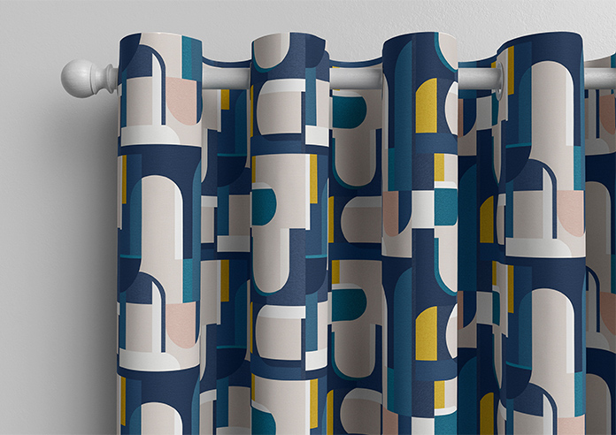 Archways, Navy - Made to Measure Curtains - Image 12